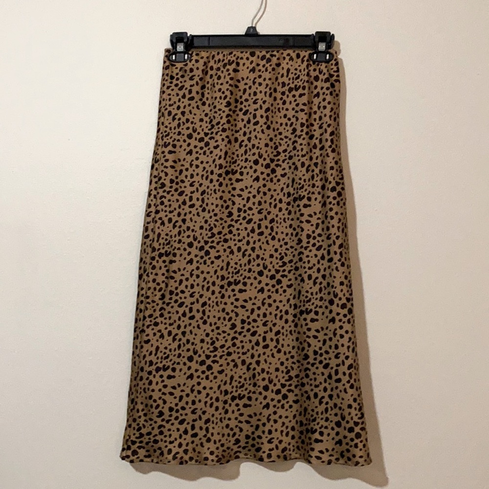 Cheetah Print Midi Skirt, Small